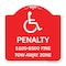 Signmission Penalty-$100-$500 Fine-Tow-Away Zone, Red & White Aluminum Sign, 18" x 18", RW-1818-23330 A-DES-RW-1818-23330 - alternate 1
